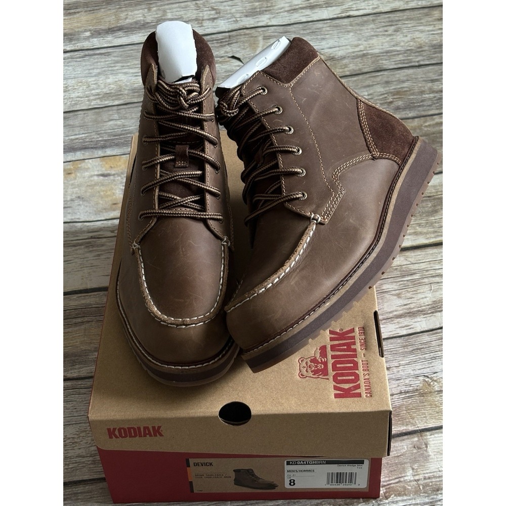 NEW Men's Kodiak Devick Wedge Boot Brown  Saddleback‎ Size 8 M Retail $130